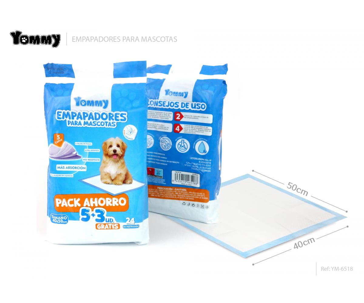 EMPAPADORES PARA MASCOTAS 40*50cm  5PCS+3PCS