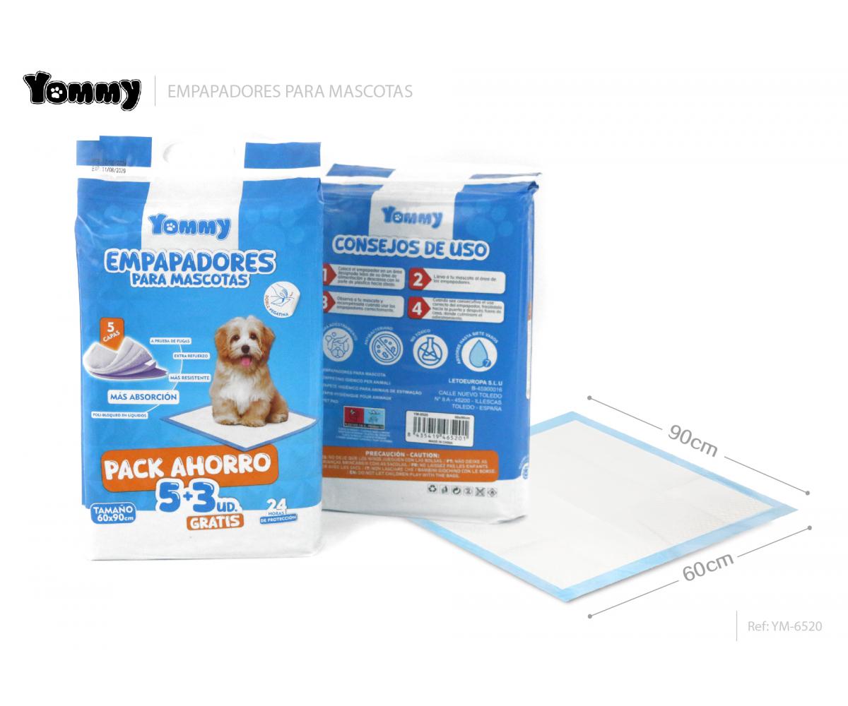 EMPAPADORES PARA MASCOTAS 60*90cm  5PCS+3PCS