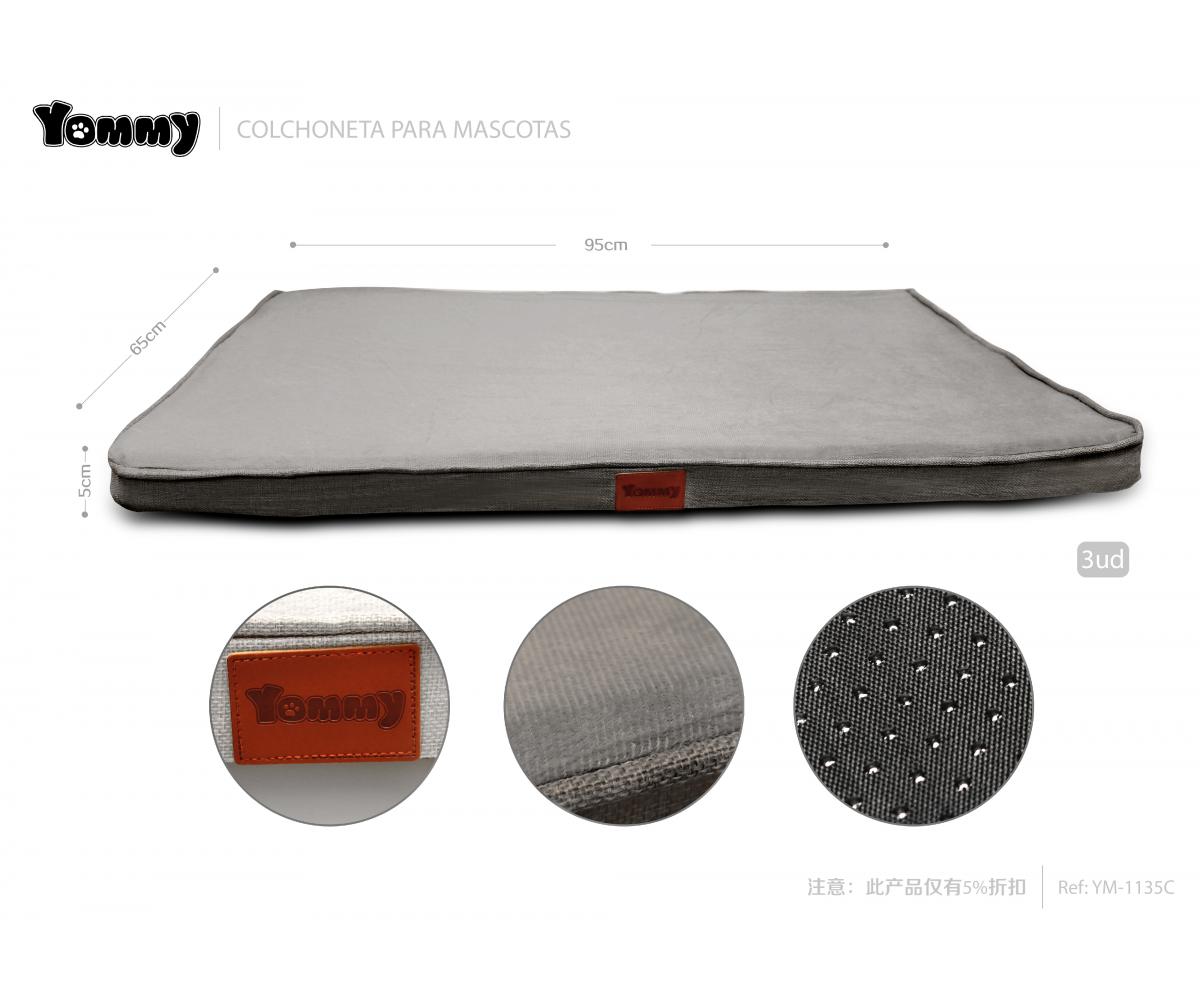 COLCHONETA DE ESPUMA PARA MASCOTA  65*95*5CM GRIS OSCURO 1135