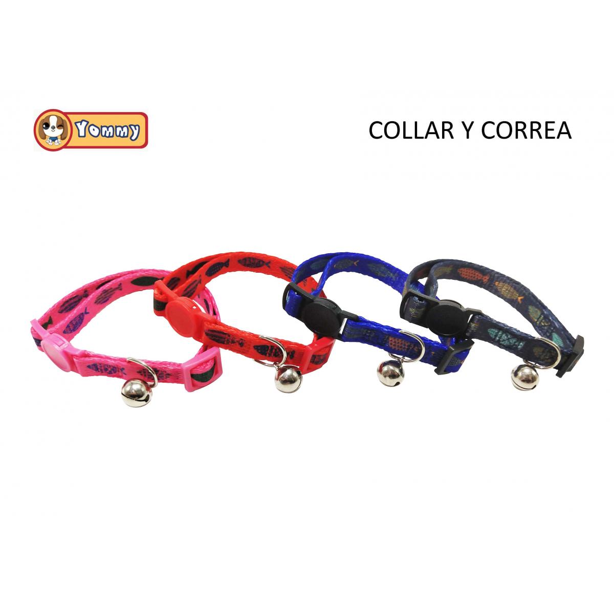 Collar de liberación rápida para gato con estampado de pez 1,0 x (20-31)