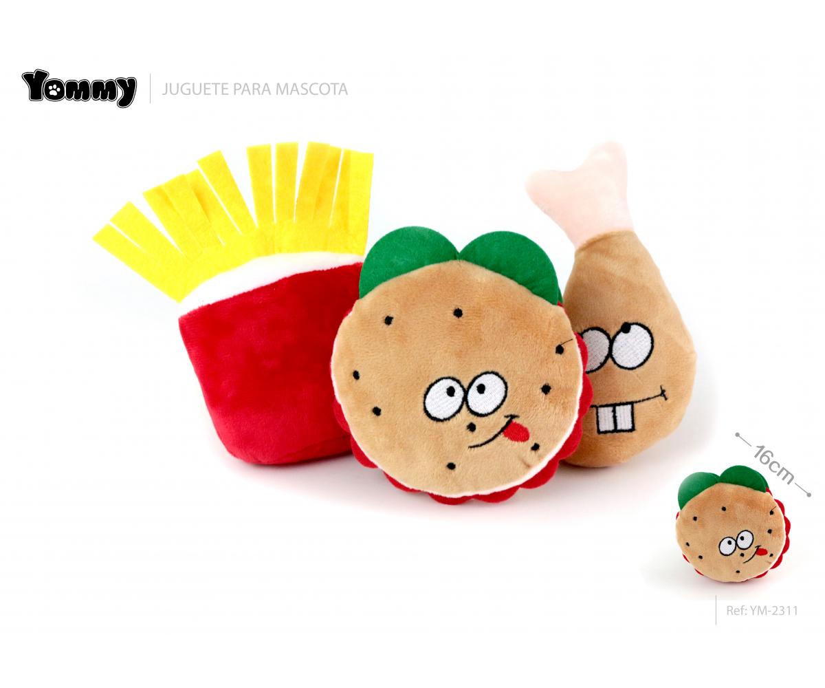 Peluche serie de comida rápida (papas fritas/muslo de pollo/hamburguesa) 16 CM