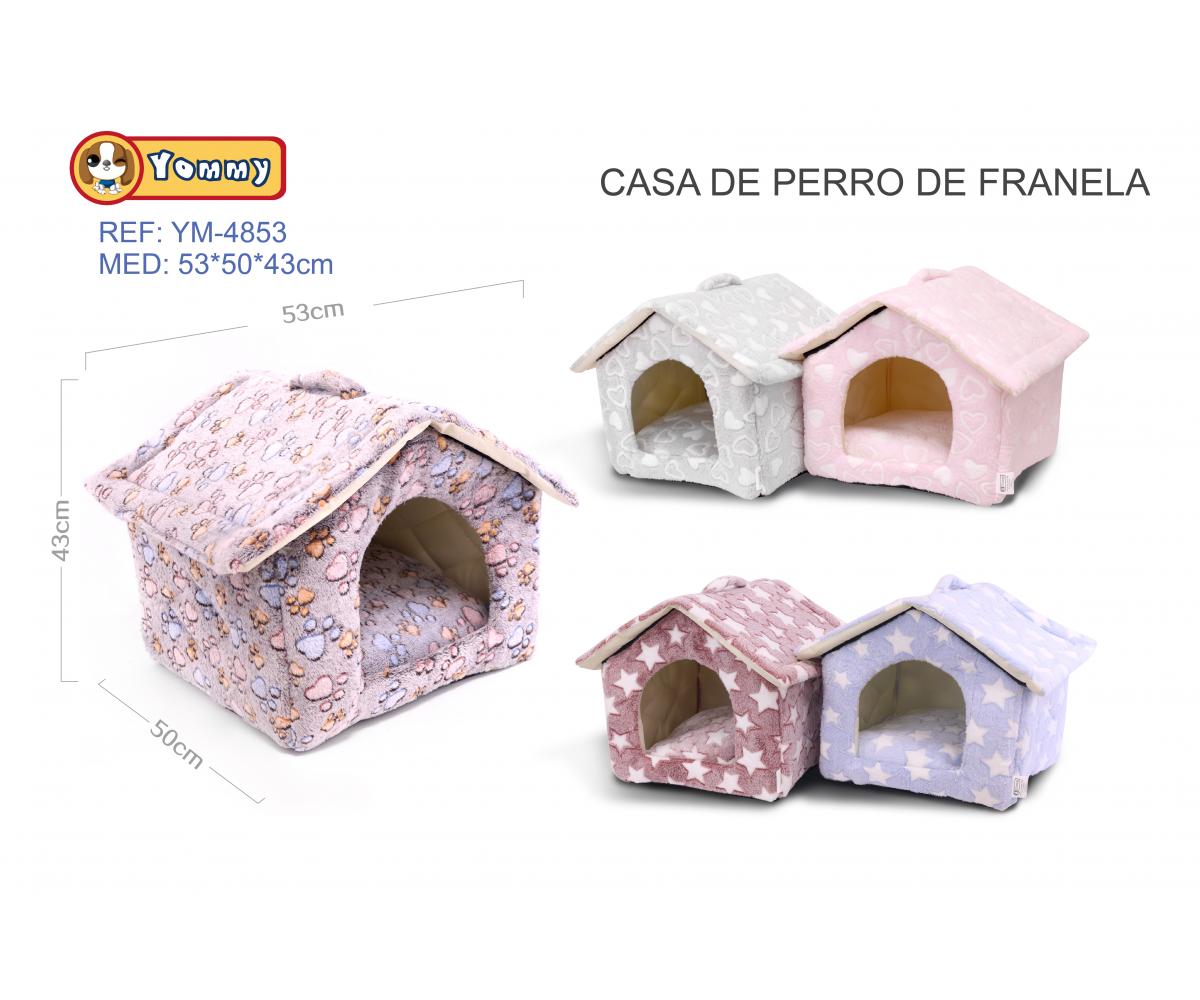 Casa de perro de franela