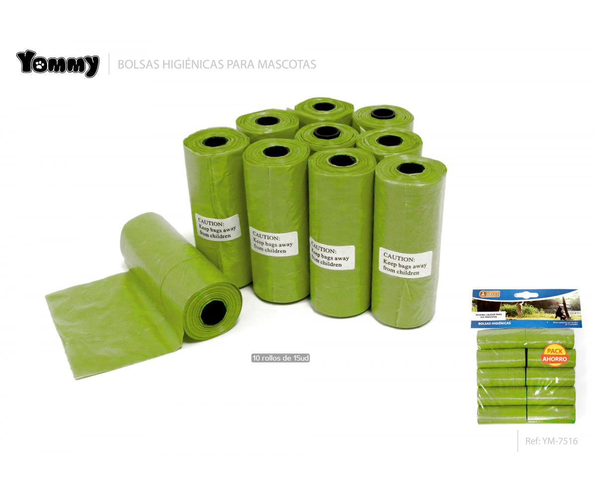 bolsa de excrementos para mascotas verde 10*15