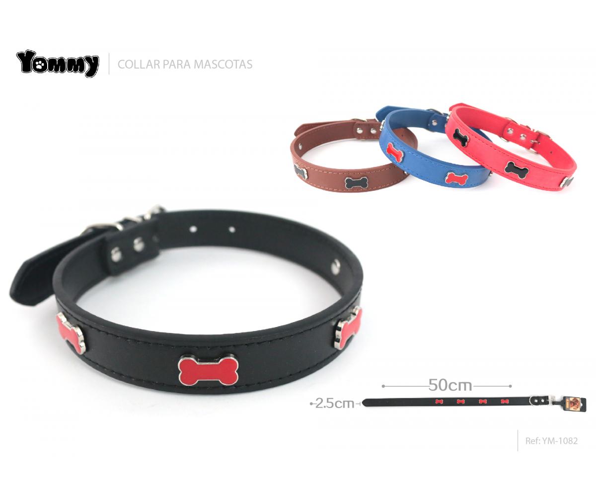 Collar PU abalorio hueso colores
