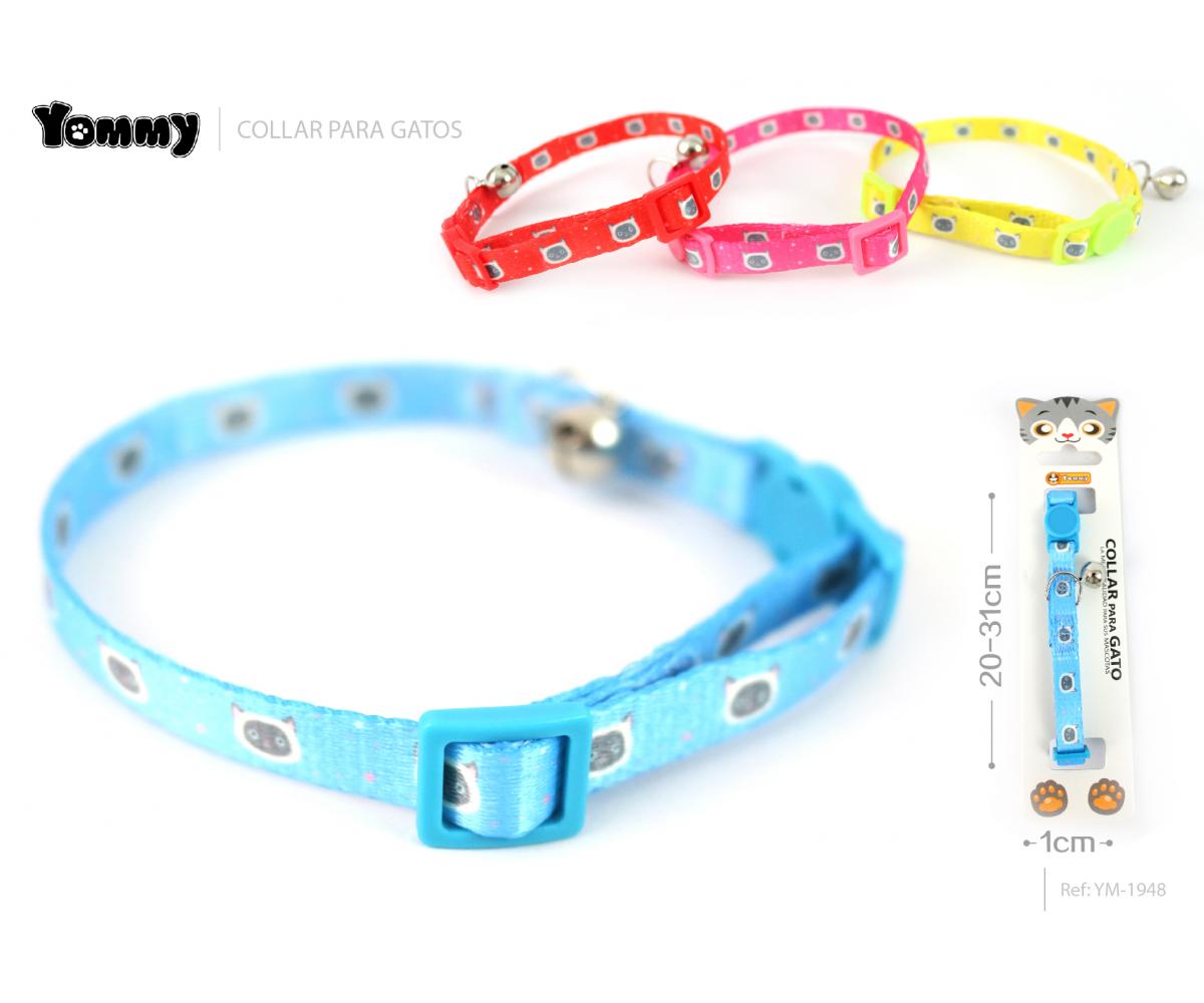 Collar de liberación rápida para gato con estampado de gato 1,0 x (20-31)