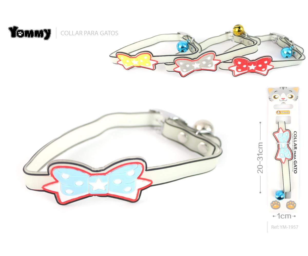 Collar para gato fluorescente con cascabel 1,0*30 CM