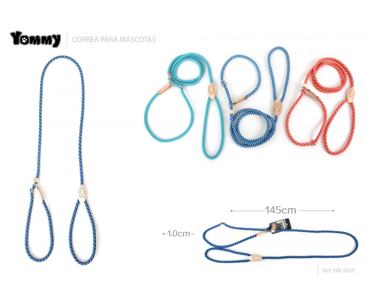 Correa cuerda redonda ajustable con conector de cuero