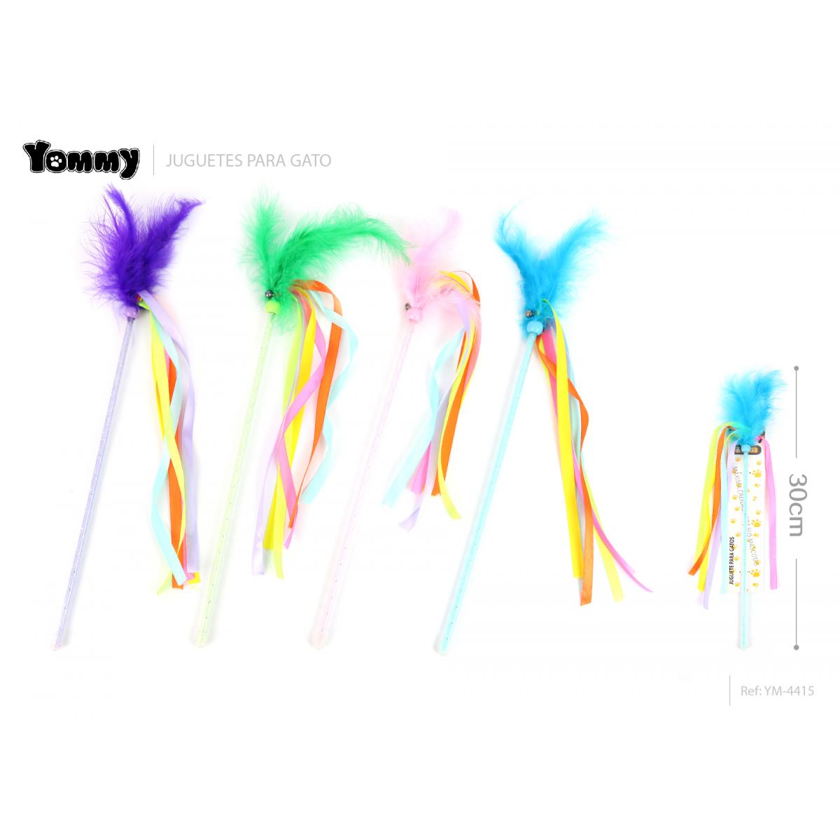 Pluma y lazo cat teaser stick 30 CM