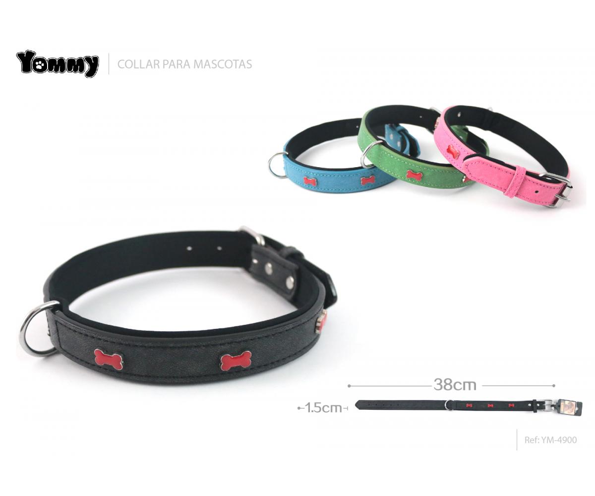 Collar PU Hueso Rojo